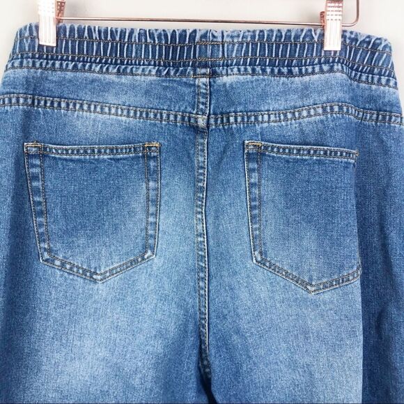 FOREVER 21 | Distressed Pull On Jogger Style Denim Jeans Women’s Size Large - Picture 8 of 9